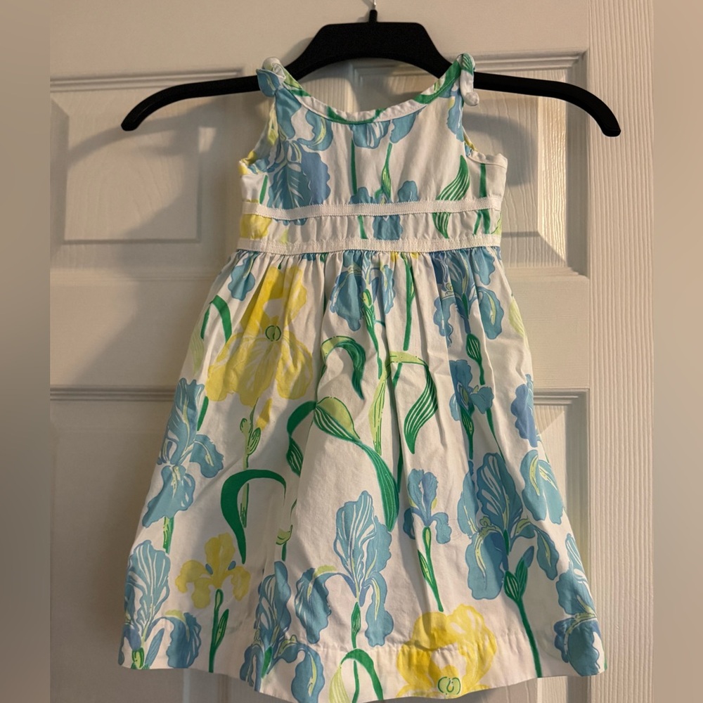 Lilly Pulitzer Irises Dress, 2T, Yellow, Green, and Blue
